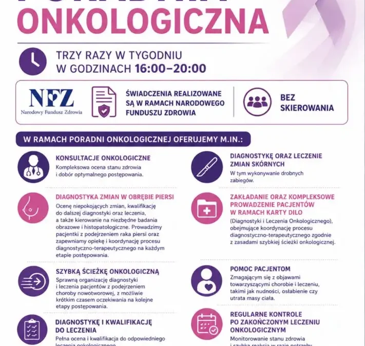 Poradnia Onkologiczna w Łowiczu – bezpłatne konsultacje i szybka ścieżka diagnostyki