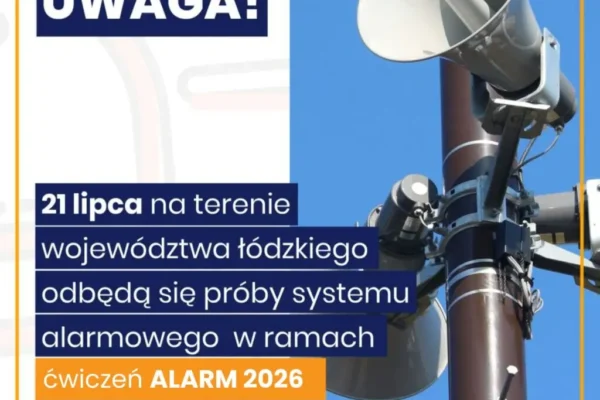Ogólnopolskie ćwiczenia ALARM 2026 – 21 lipca zawyją syreny w gminie Łyszkowice