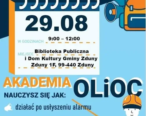 Szkolenie z reagowania na alarmy w Zdunach – 29 sierpnia w bibliotece