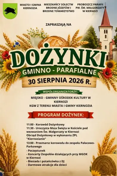 Dożynki Gminno-Parafialne w Brodnym Józefowie – zaproszenie na 30 sierpnia