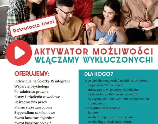 Bezpłatny projekt „Aktywator Możliwości” – wsparcie dla wykluczonych
