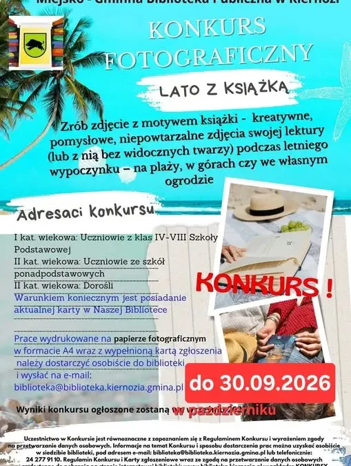 Konkurs fotograficzny „Lato z książką” przedłużony do 30 września