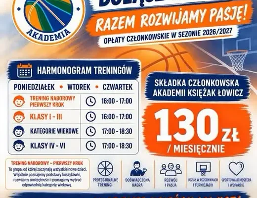 Akademia Księżak Łowicz zaprasza dzieci na treningi koszykówki – pierwszy krok już 7 września