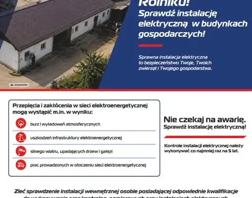 PGE Dystrybucja apeluje do rolników: sprawdź instalację elektryczną w gospodarstwie