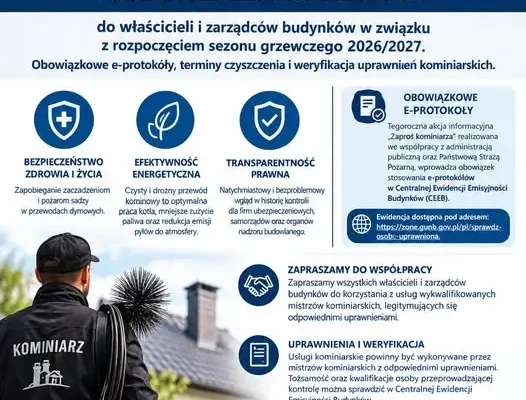 Sezon grzewczy 2026/2027 – zadbaj o sprawny komin i czujniki czadu