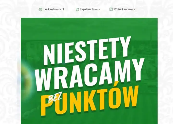 Pelikan Łowicz wraca z Elbląga bez punktów po porażce 0:1
