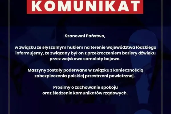Huk nad województwem łódzkim – to wojskowe samoloty przekroczyły barierę dźwięku