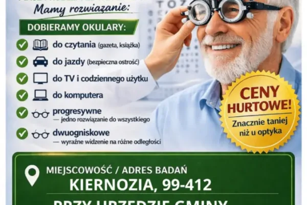 Bezpłatne badanie wzroku w Kiernozi – 19 listopada 2026