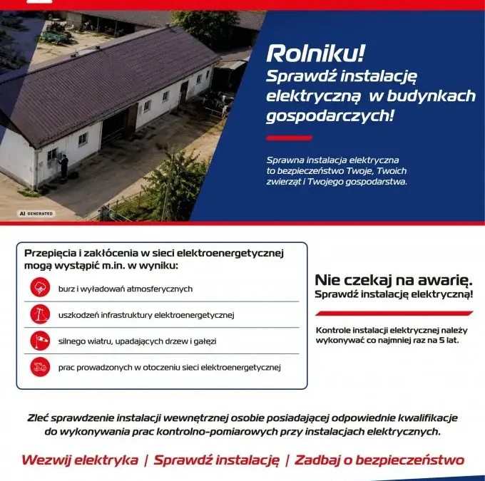 PGE Dystrybucja edukuje rolników: jak zadbać o instalację elektryczną w gospodarstwie?